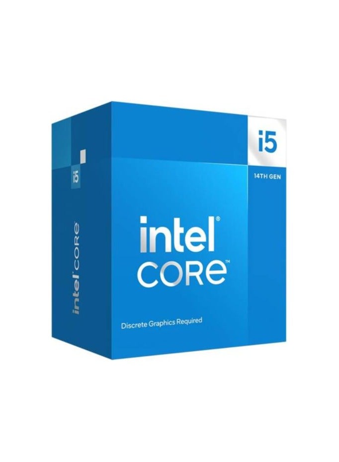 Intel Core i5-14400F 2.5 GHz 10-Core LGA 1700 Processor, 10 Cores & 16 Threads, 20MB Cache, 5 GHz Maximum Turbo Boost, Dual-Channel DDR5-4800 Memory / 192GB Max, Hybrid Core Arc